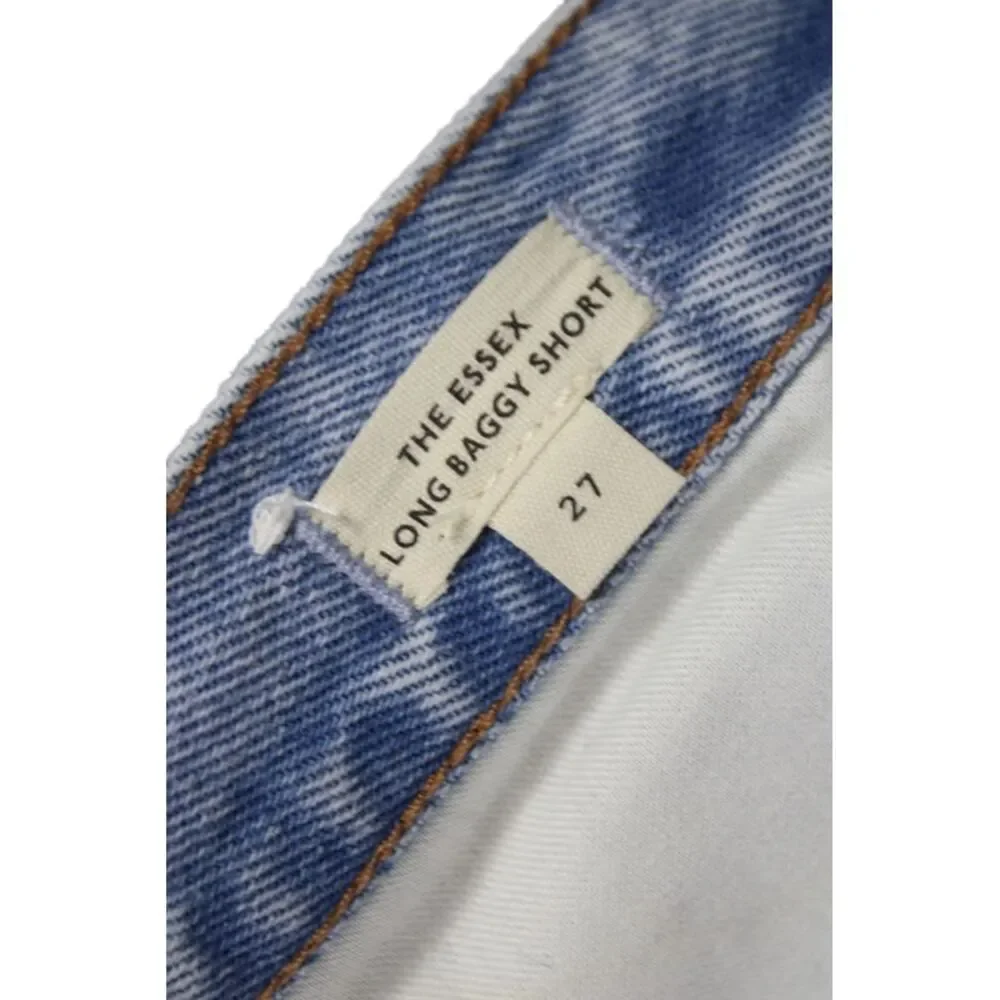 Madewell Women Cut-Off Blue Cotton Button Shorts 90s Size 27
